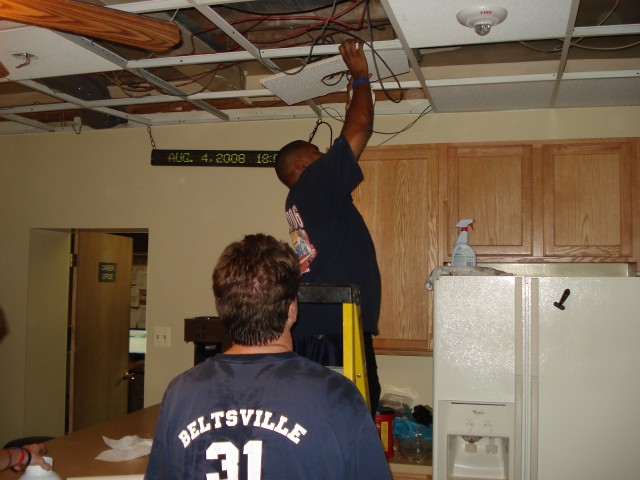 8/4/08 Dugie & Butler replacing Ceiling tiles